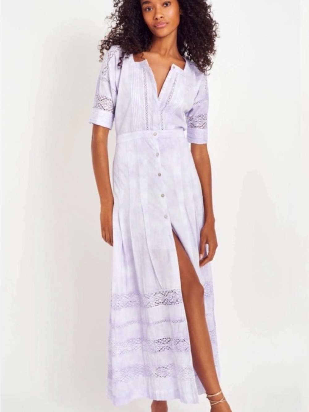 LoveShackFancy Edie Lace Midi Dress